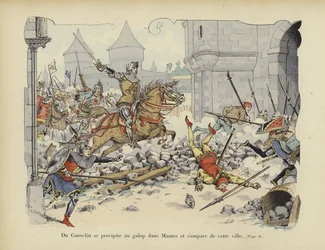 Bertrand du Guesclin neemt de stad Mantes in, 1364